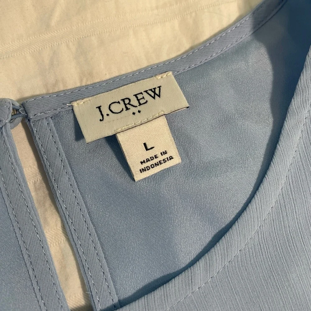 J. Crew Light Blue Women's Blouse (Large) - Picture 2 of 4